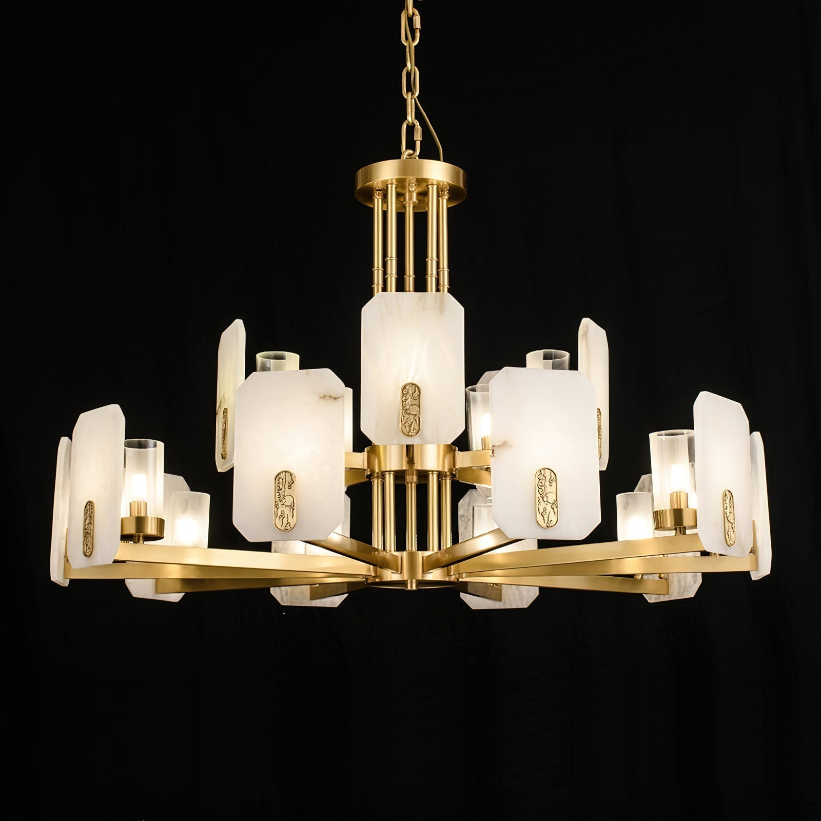 Aursorion Lustre Laiton Albâtre Luxe Postmoderne - Neutralighting