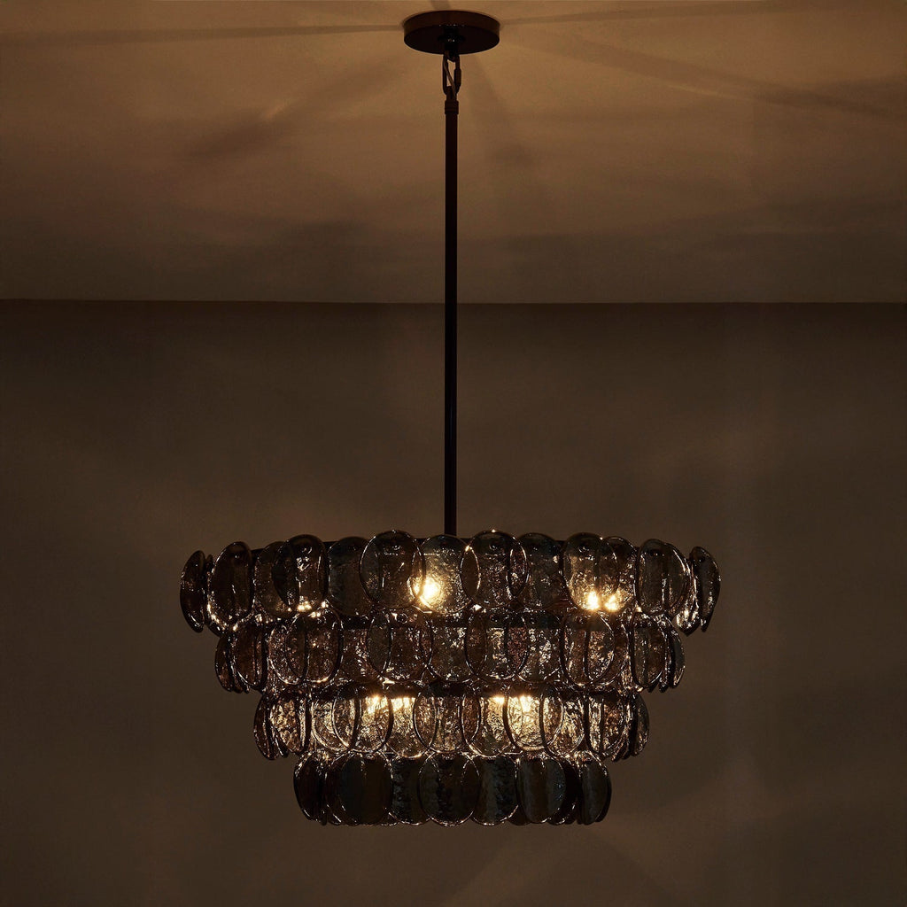 Aurora Chandelier Luxueux en Verre et Laiton - Neutralighting