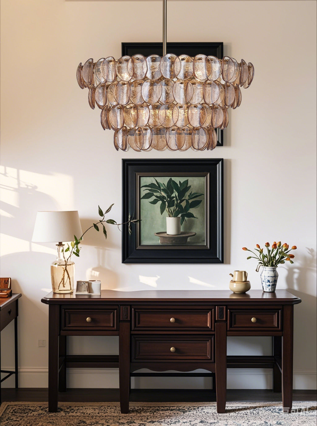 Aurora Chandelier Luxueux en Verre et Laiton - Neutralighting