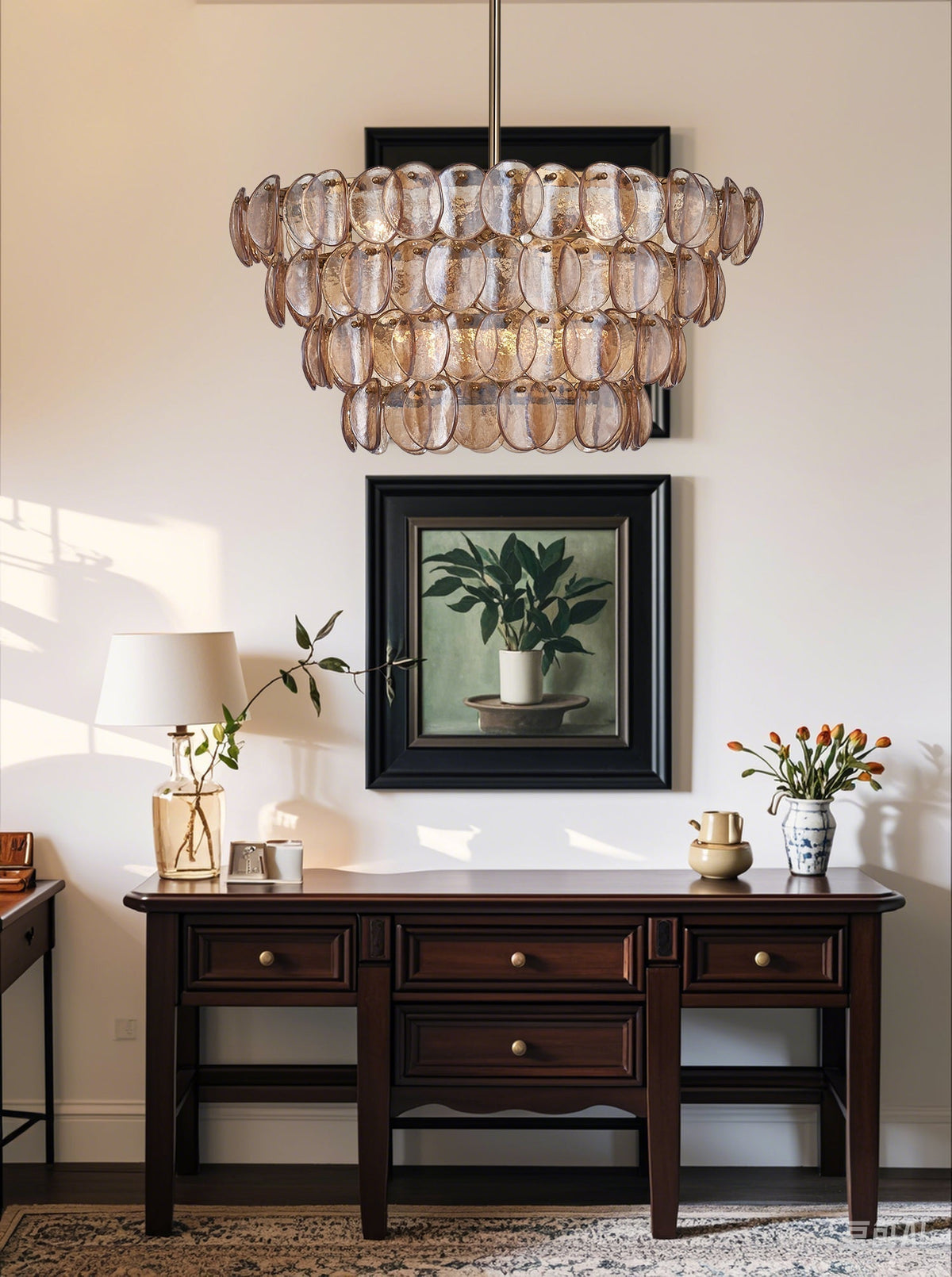 Aurora Chandelier Luxueux en Verre et Laiton - Neutralighting