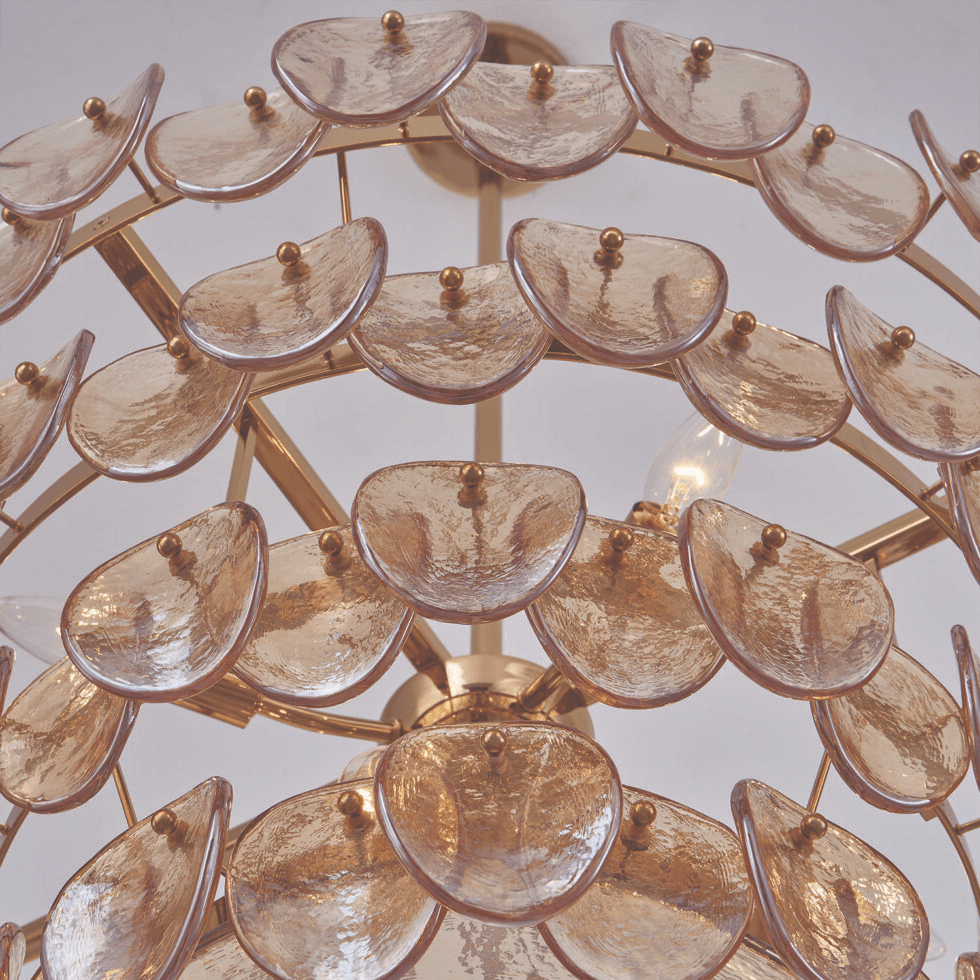 Aurora Chandelier Luxueux en Verre et Laiton - Neutralighting