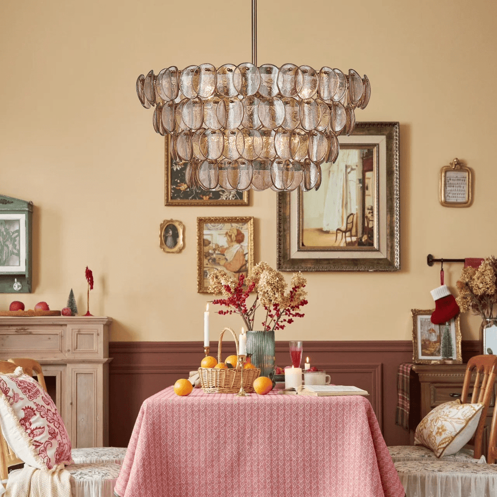 Aurora Chandelier Luxueux en Verre et Laiton - Neutralighting