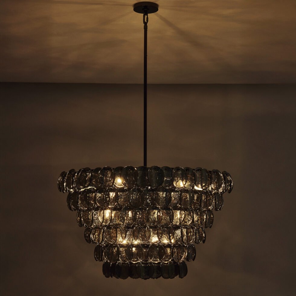 Aurora Chandelier Luxueux en Verre et Laiton - Neutralighting