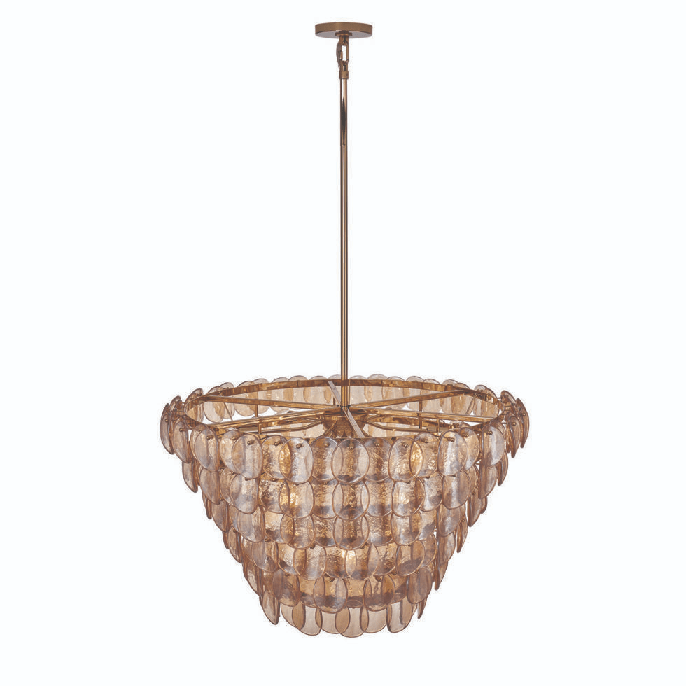 Aurora Chandelier Luxueux en Verre et Laiton - Neutralighting