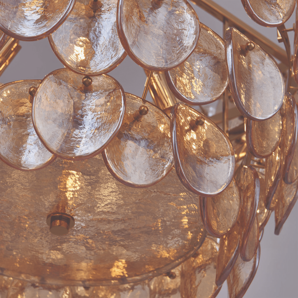Aurora Chandelier Luxueux en Verre et Laiton - Neutralighting