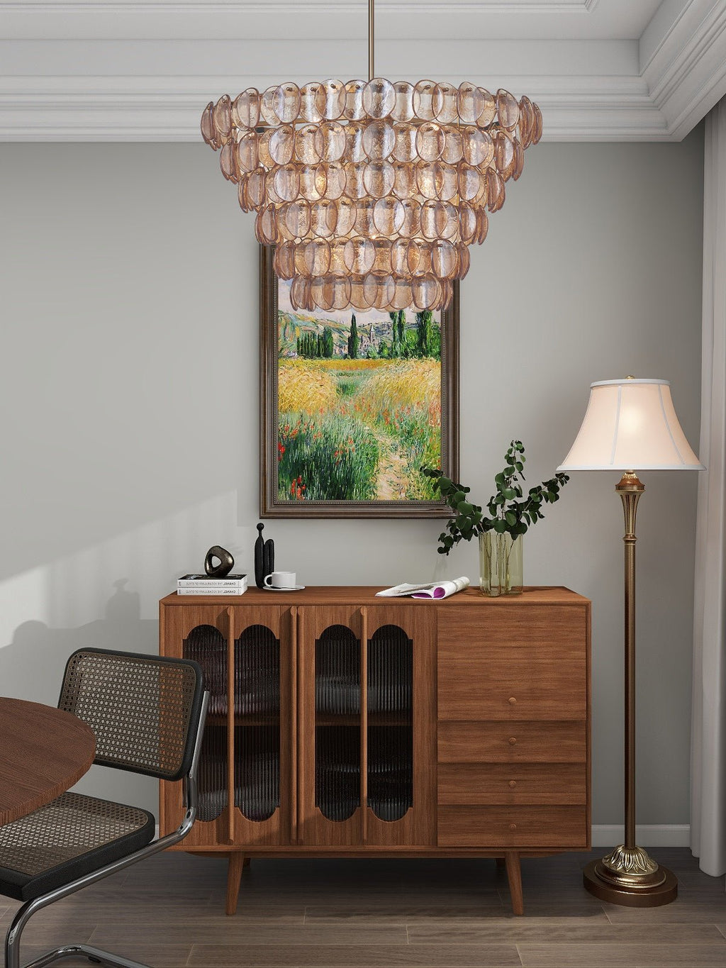 Aurora Chandelier Luxueux en Verre et Laiton - Neutralighting