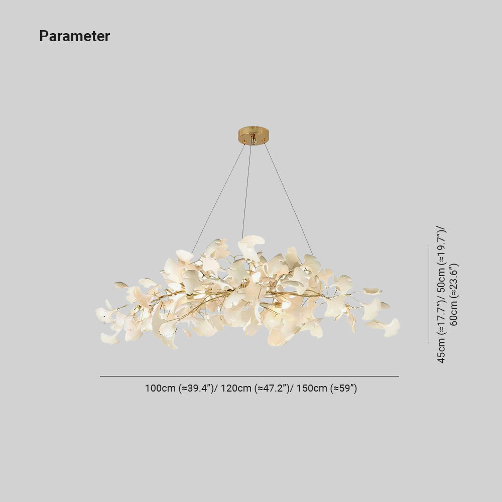 Arux Lustre Ginkgo Art Déco Courbé Vers le Bas - Neutralighting