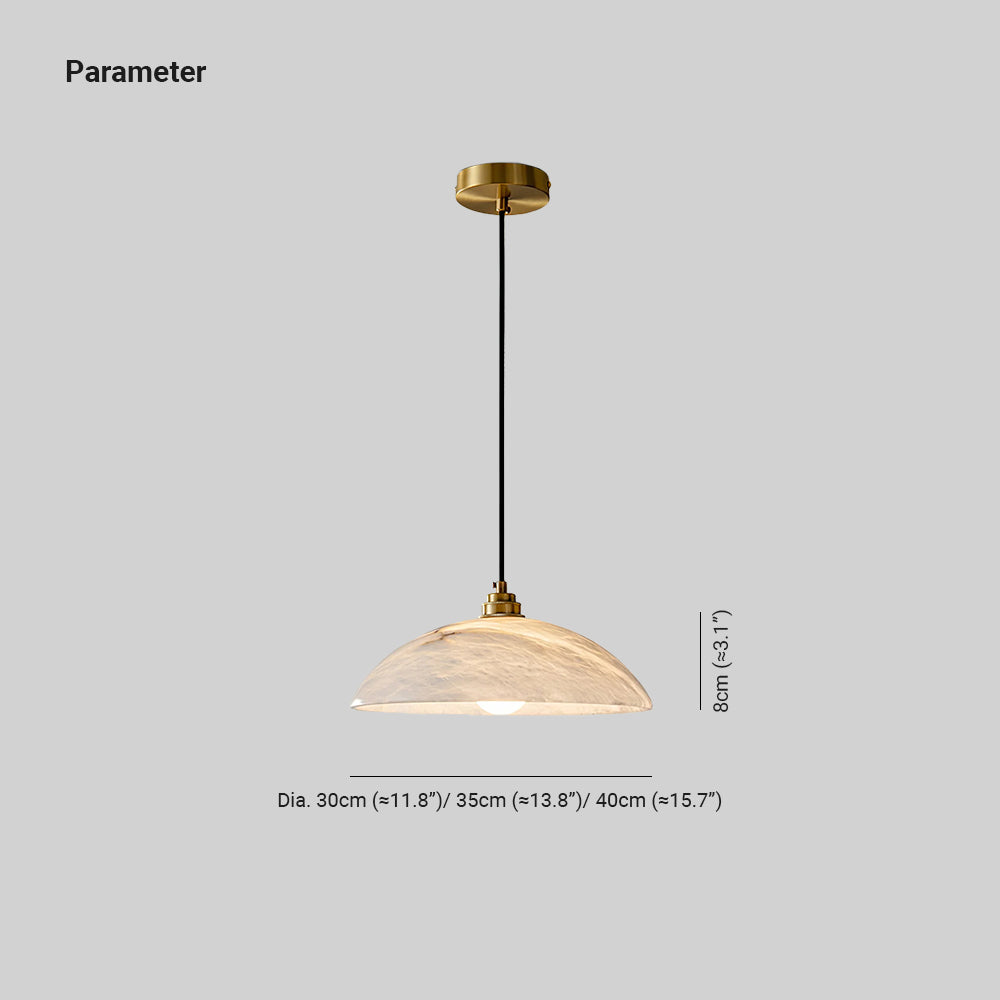 Delin Suspension Dôme en Albâtre & Laiton - Neutralighting