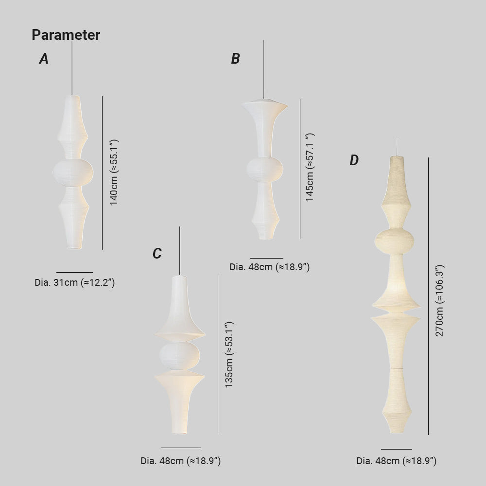 Faye Suspension Sculpturale Verticale en Papier - Neutralighting