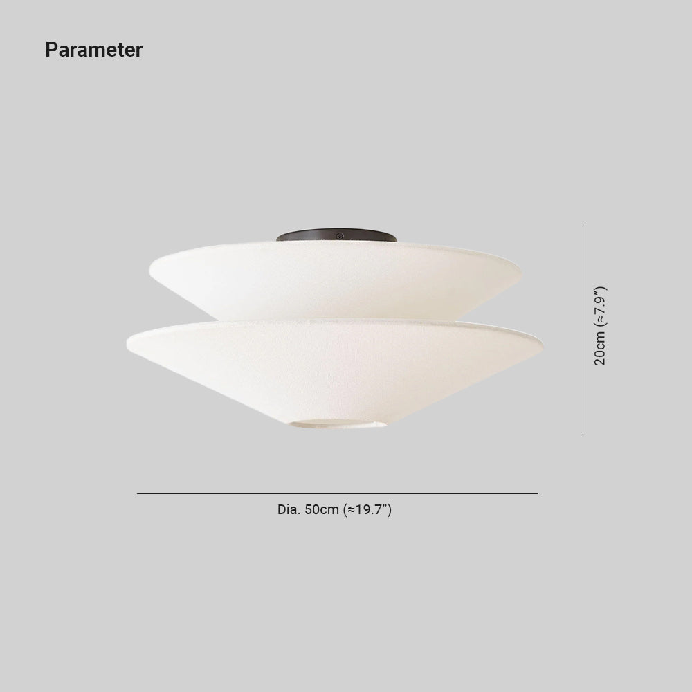 Lina Plafonnier design en tissu à double cône - Neutralighting