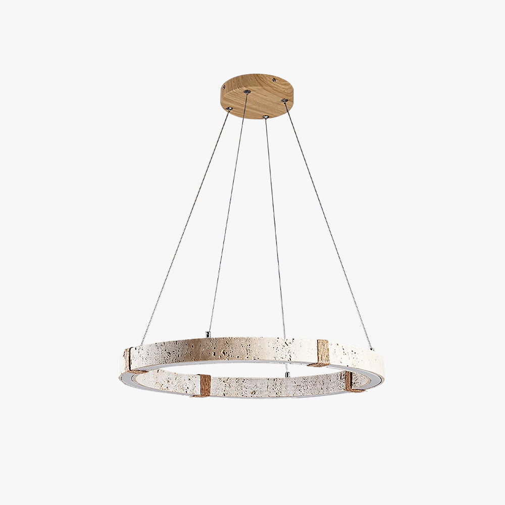 Lumae Suspension en Forme d’anneau en Pierre Travertin - Neutralighting