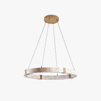 Lumae Suspension en Forme d’anneau en Pierre Travertin - Neutralighting