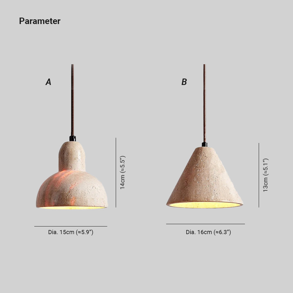 Cyrah Suspension Dôme en Travertin - Neutralighting