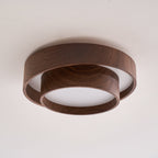 Wavin Plafonnier Double Anneaux Couleur Noyer - Neutralighting