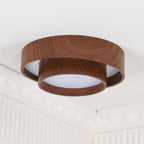 Wavin Plafonnier Double Anneaux Couleur Noyer - Neutralighting