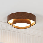 Wavin Plafonnier Double Anneaux Couleur Noyer - Neutralighting