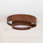 Wavin Plafonnier Double Anneaux Couleur Noyer - Neutralighting