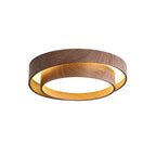 Wavin Plafonnier Double Anneaux Couleur Noyer - Neutralighting