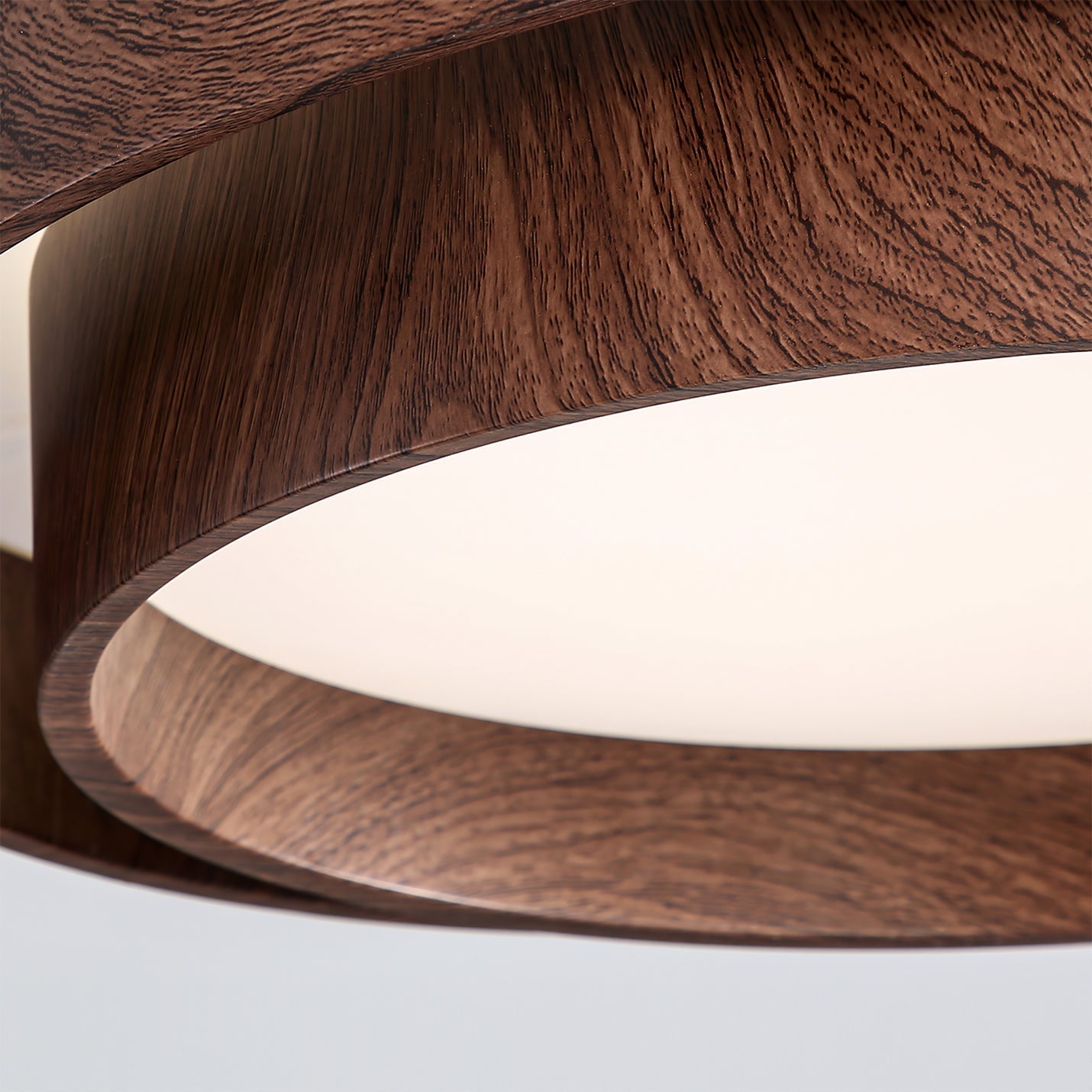 Wavin Plafonnier Double Anneaux Couleur Noyer - Neutralighting