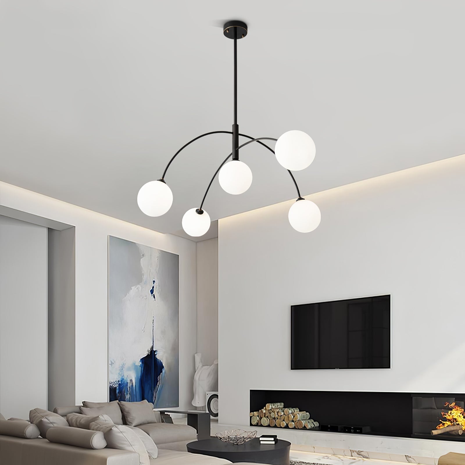 Lustra Chandelier Valentina Arc Laiton Élégant - Neutralighting