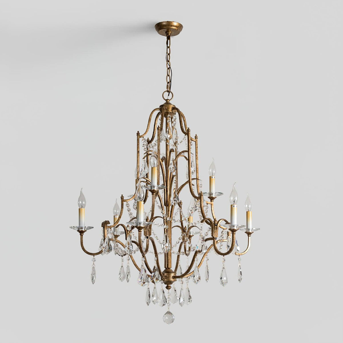 Lustra Chandelier en Fer Cristal Candelabre Vintage - Neutralighting