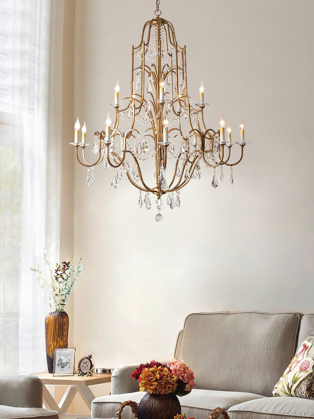 Lustra Chandelier en Fer Cristal Candelabre Vintage - Neutralighting