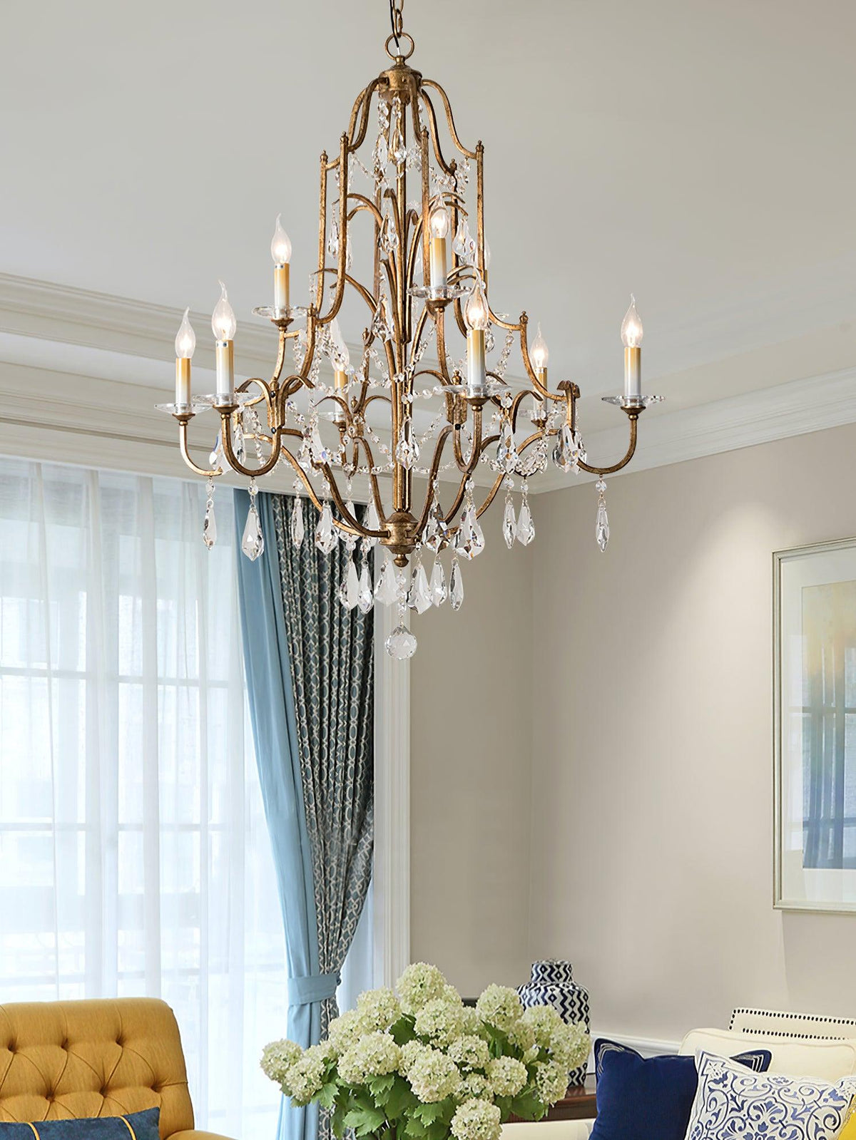 Lustra Chandelier en Fer Cristal Candelabre Vintage - Neutralighting