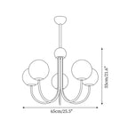 Candil Lustre moderne en laiton et verre globe - Neutralighting