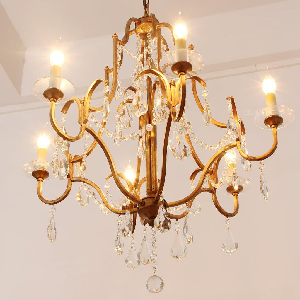 Lustra Chandelier en Fer Cristal Candelabre Vintage - Neutralighting