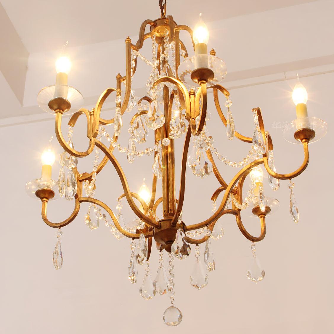 Lustra Chandelier en Fer Cristal Candelabre Vintage - Neutralighting