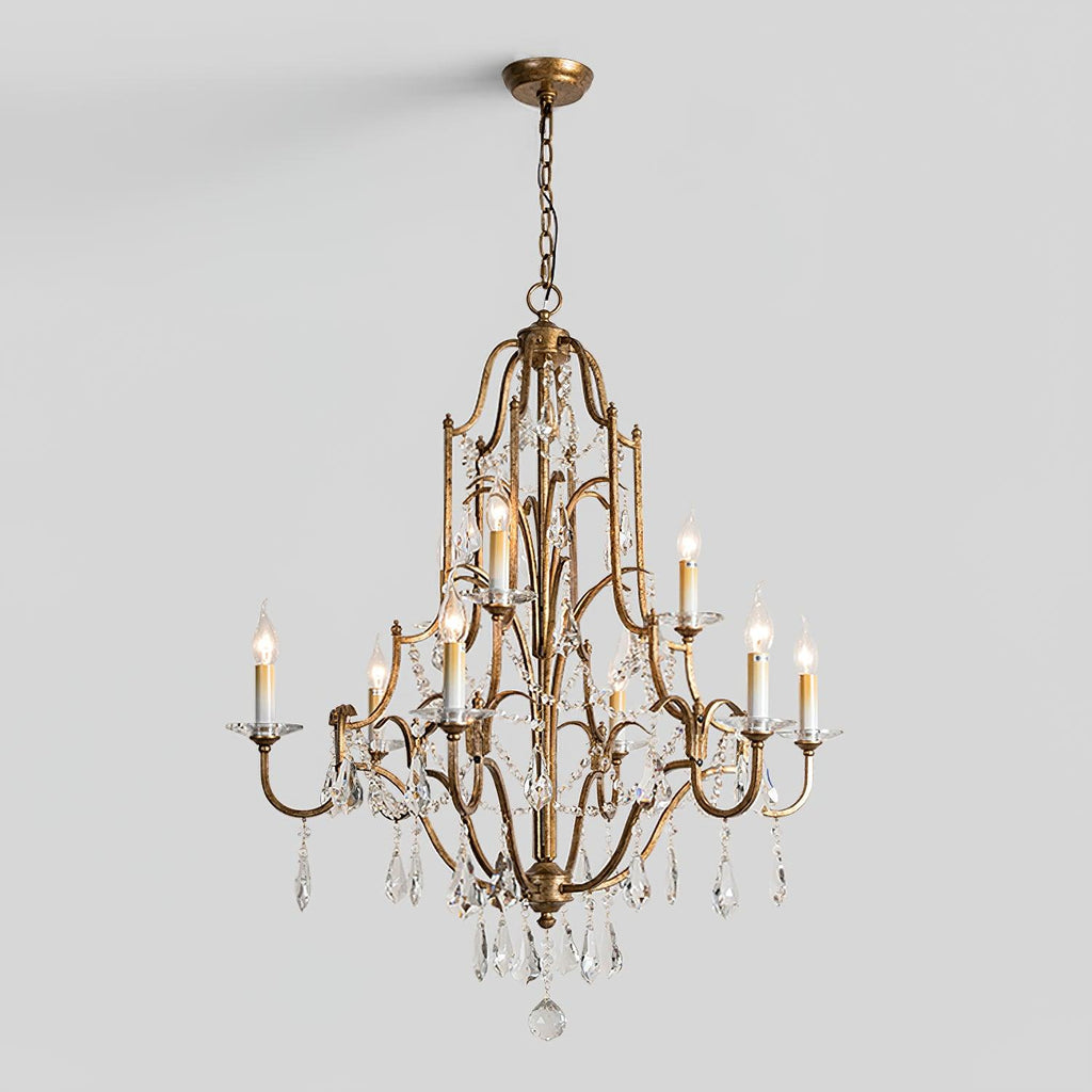 Lustra Chandelier en Fer Cristal Candelabre Vintage - Neutralighting