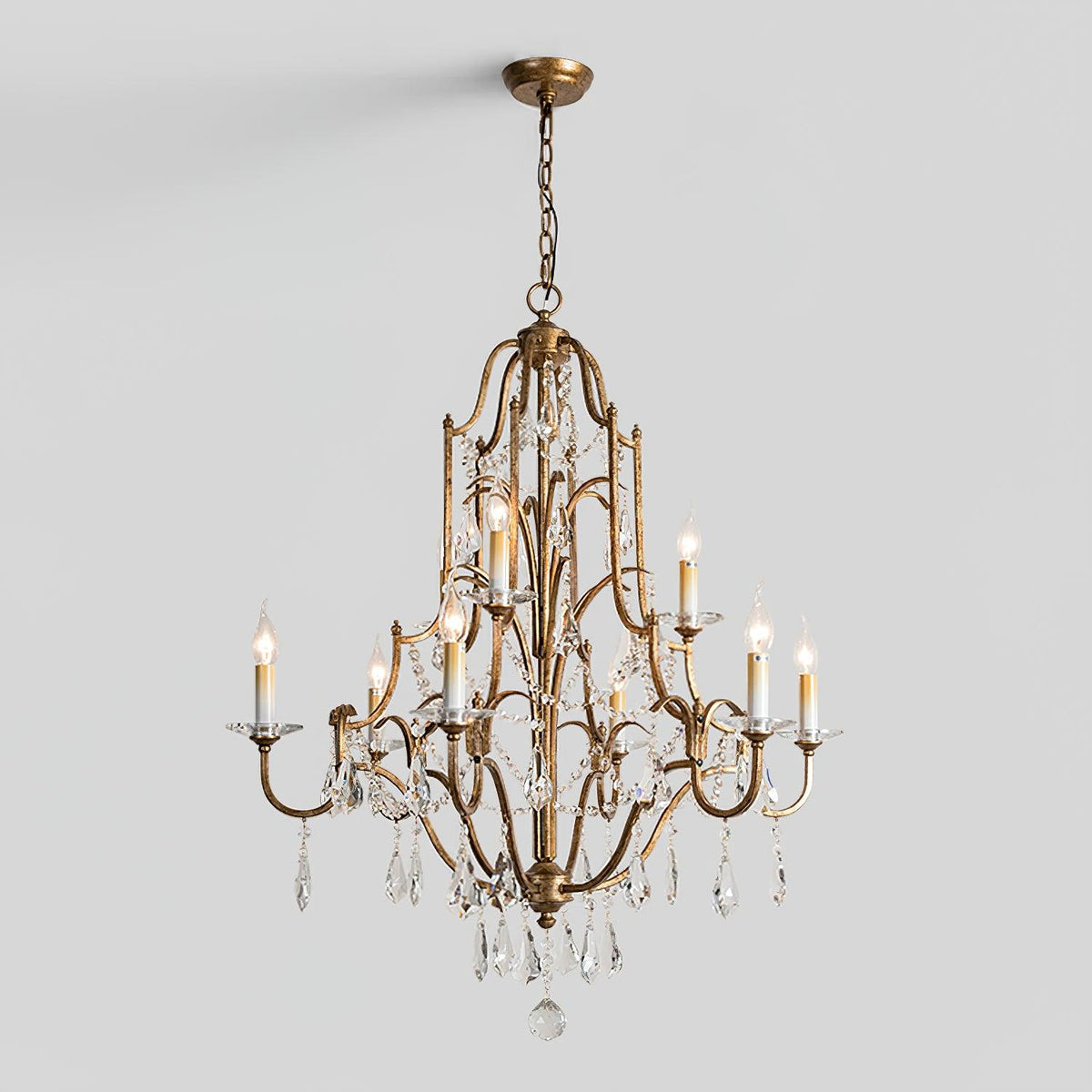 Lustra Chandelier en Fer Cristal Candelabre Vintage - Neutralighting