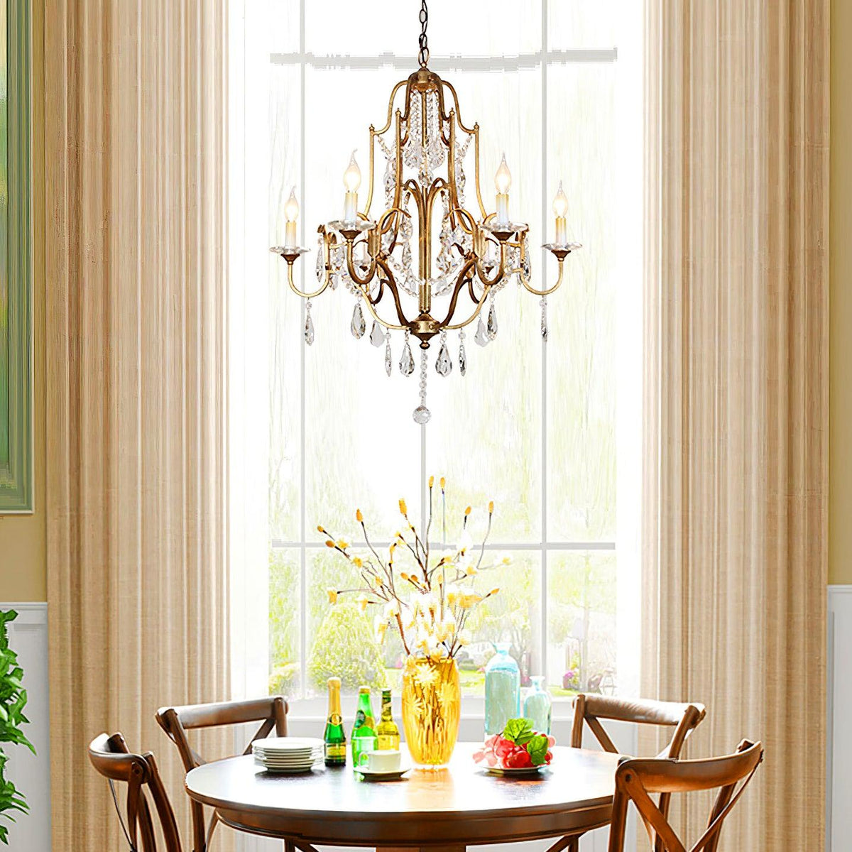 Lustra Chandelier en Fer Cristal Candelabre Vintage - Neutralighting