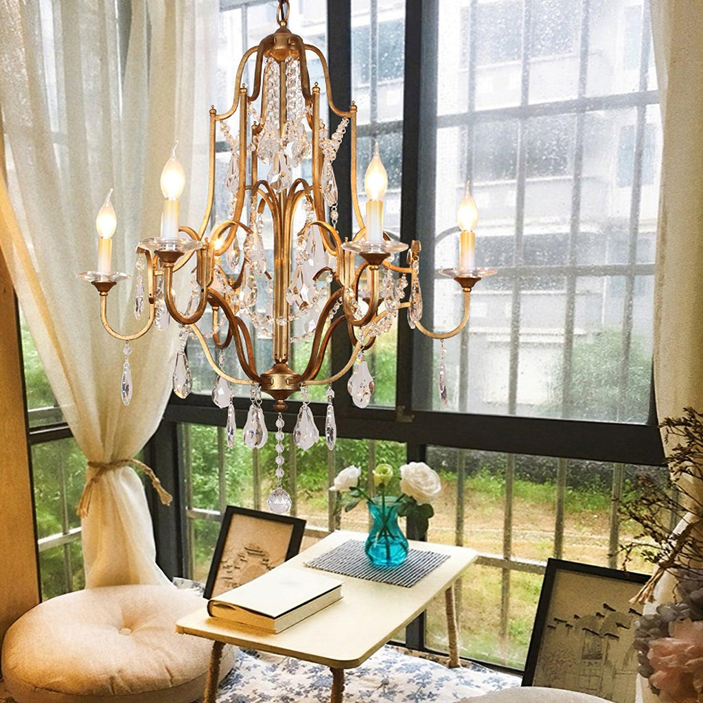 Lustra Chandelier en Fer Cristal Candelabre Vintage - Neutralighting