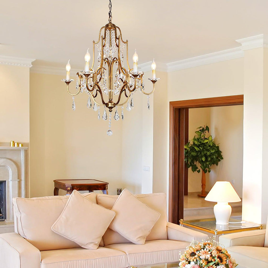 Lustra Chandelier en Fer Cristal Candelabre Vintage - Neutralighting