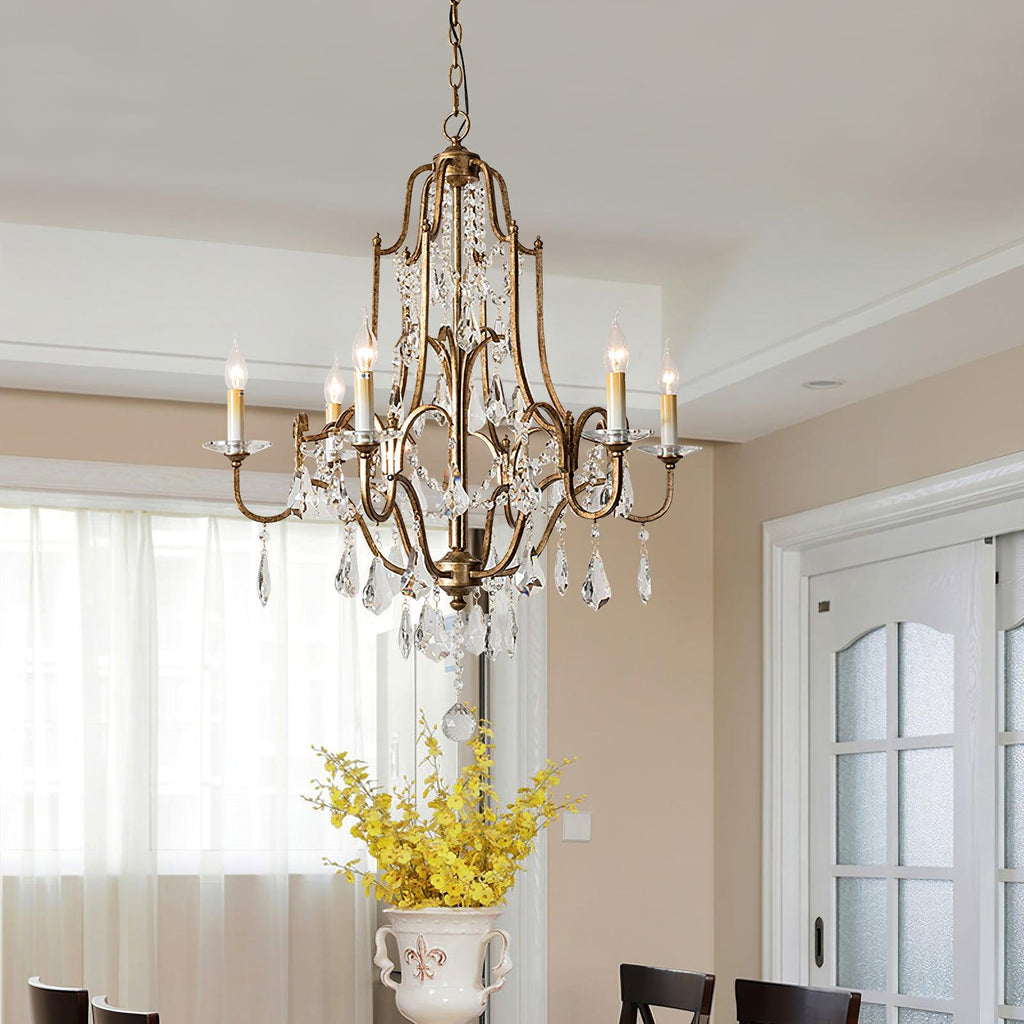 Lustra Chandelier en Fer Cristal Candelabre Vintage - Neutralighting