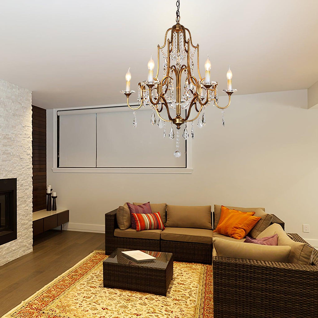 Lustra Chandelier en Fer Cristal Candelabre Vintage - Neutralighting