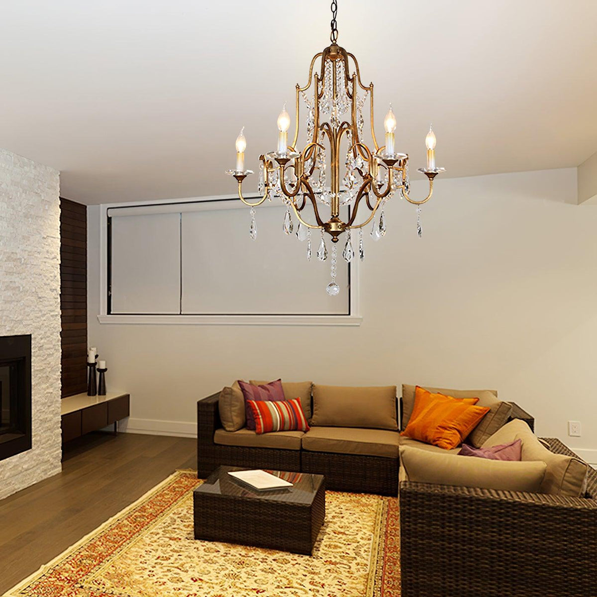 Lustra Chandelier en Fer Cristal Candelabre Vintage - Neutralighting