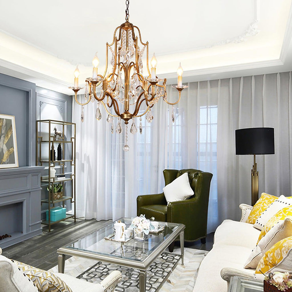 Lustra Chandelier en Fer Cristal Candelabre Vintage - Neutralighting