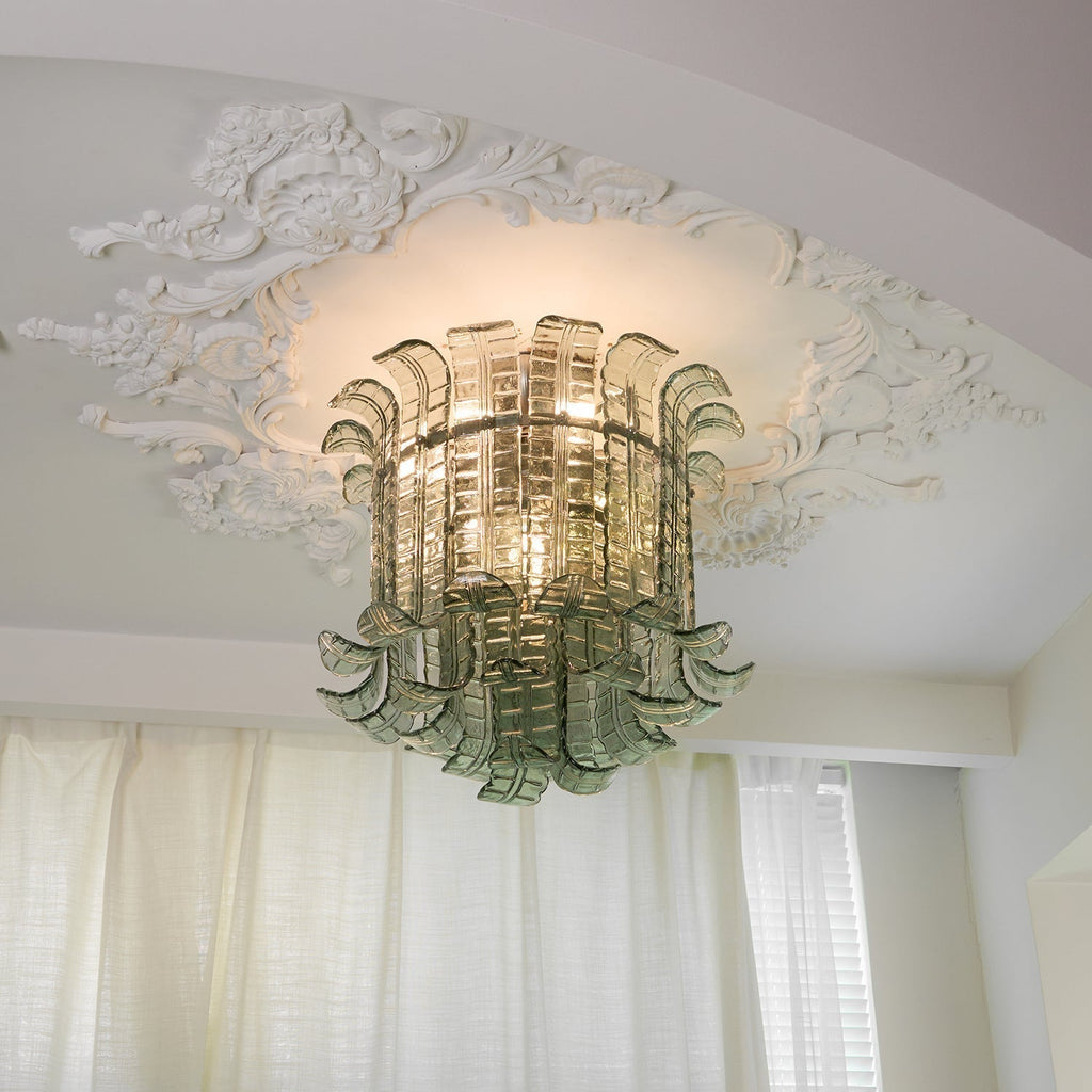 Aurora Lampe de Plafond en Verre Murano Pétale Vintage - Neutralighting