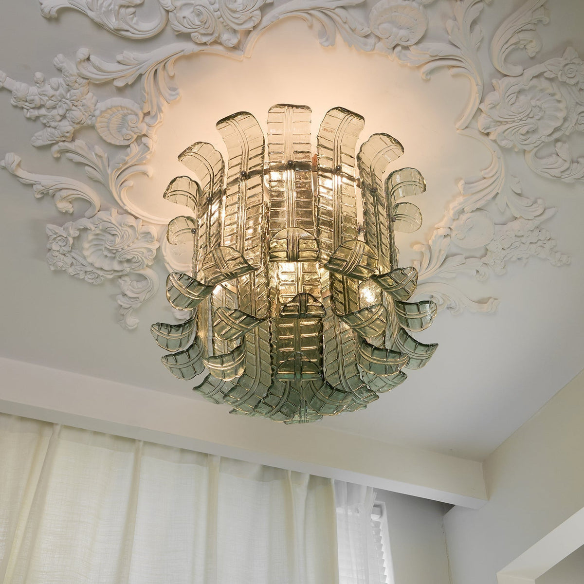 Aurora Lampe de Plafond en Verre Murano Pétale Vintage - Neutralighting