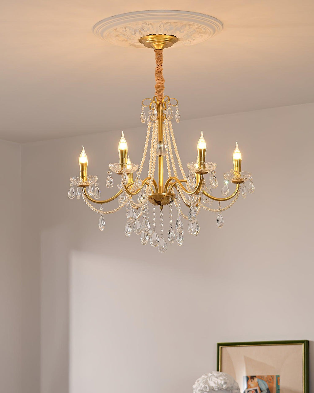 Elysion Lustra Chandelier Cristal Doré Élégant - Neutralighting