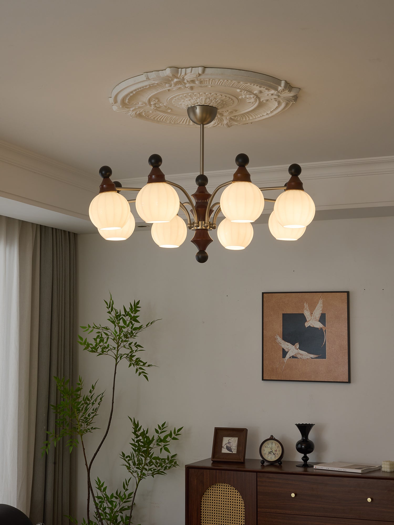 Zosilara Chandelier en Bois Traditionnel - Neutralighting