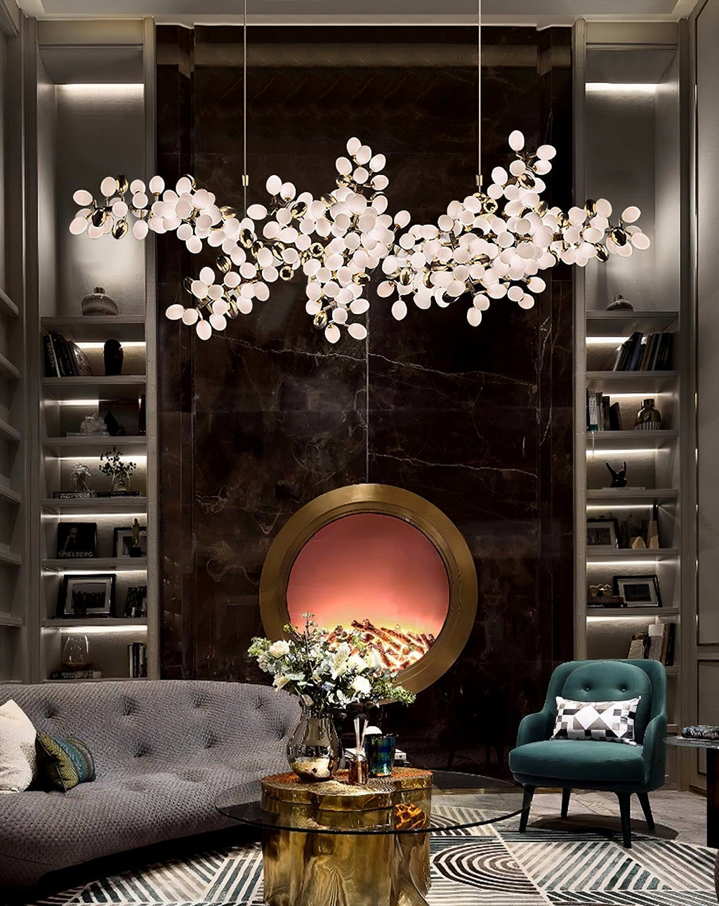 Cithaila Lustre Postmoderne De Luxe En Métal Et Verre - Neutralighting