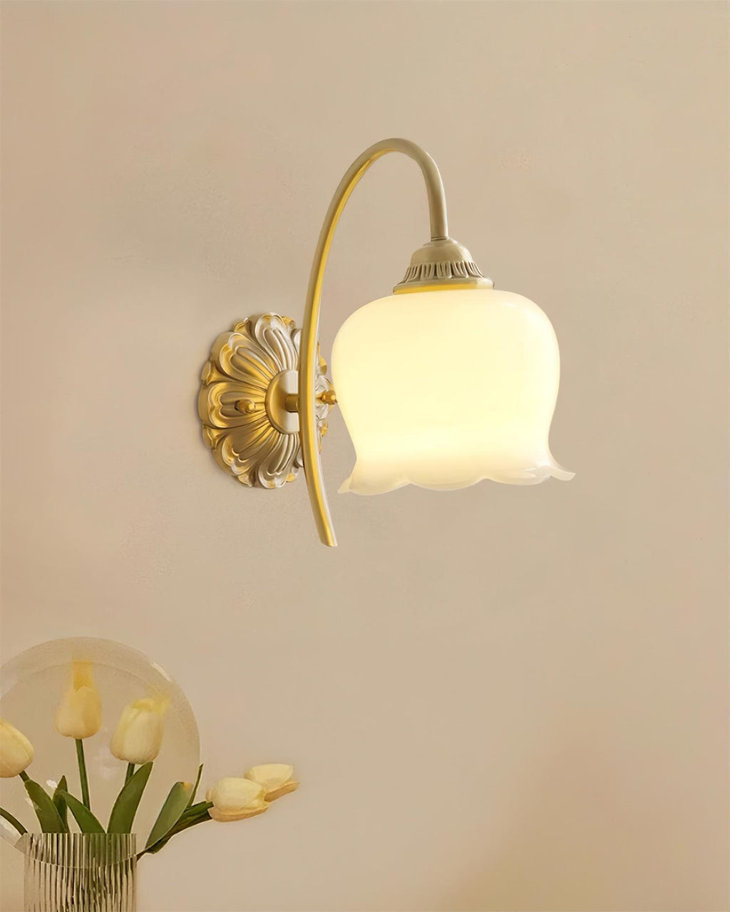 Vivinir Applique Murale en Laiton et Résine Fleur - Neutralighting