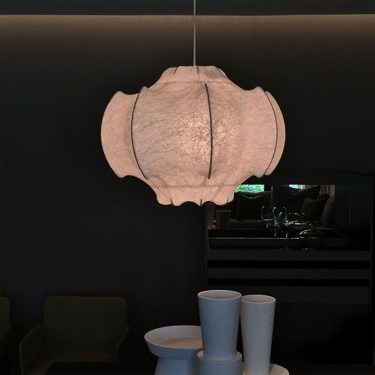 Lotus Lampe Suspendue Minimaliste en Soie - Neutralighting