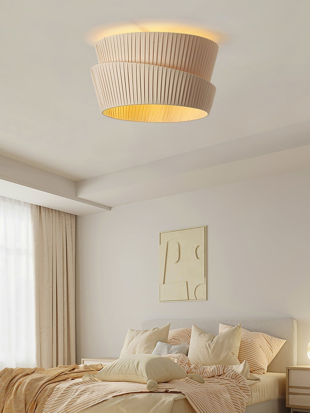 Zethayra Lampe Plafonnier en Tissu Naturel - Neutralighting