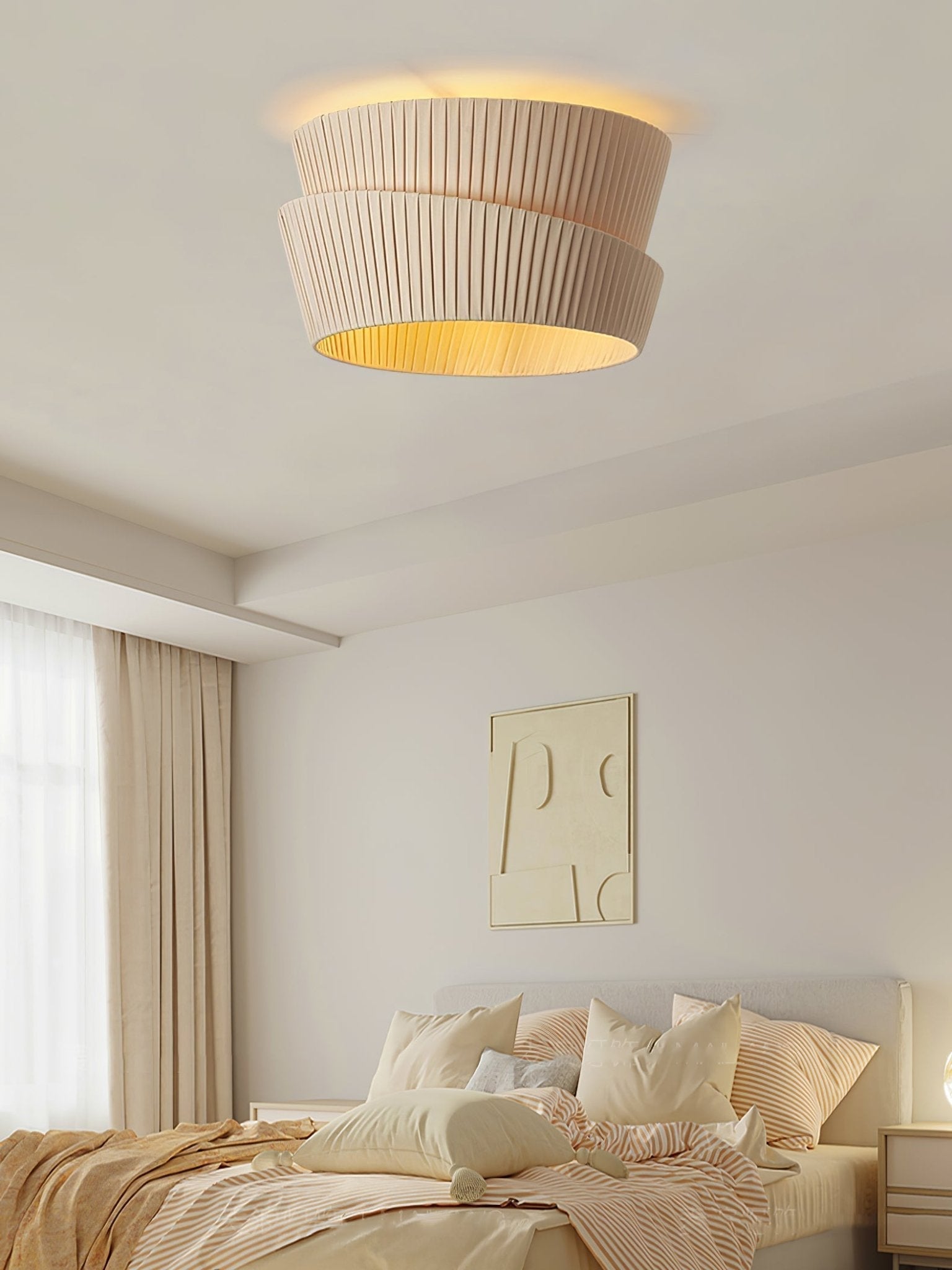 Zethayra Lampe Plafonnier en Tissu Naturel - Neutralighting