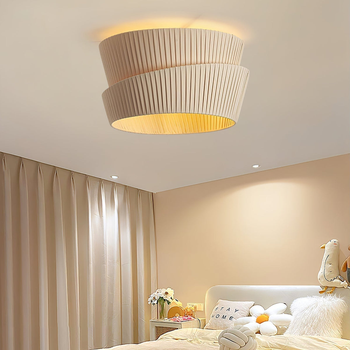 Zethayra Lampe Plafonnier en Tissu Naturel - Neutralighting