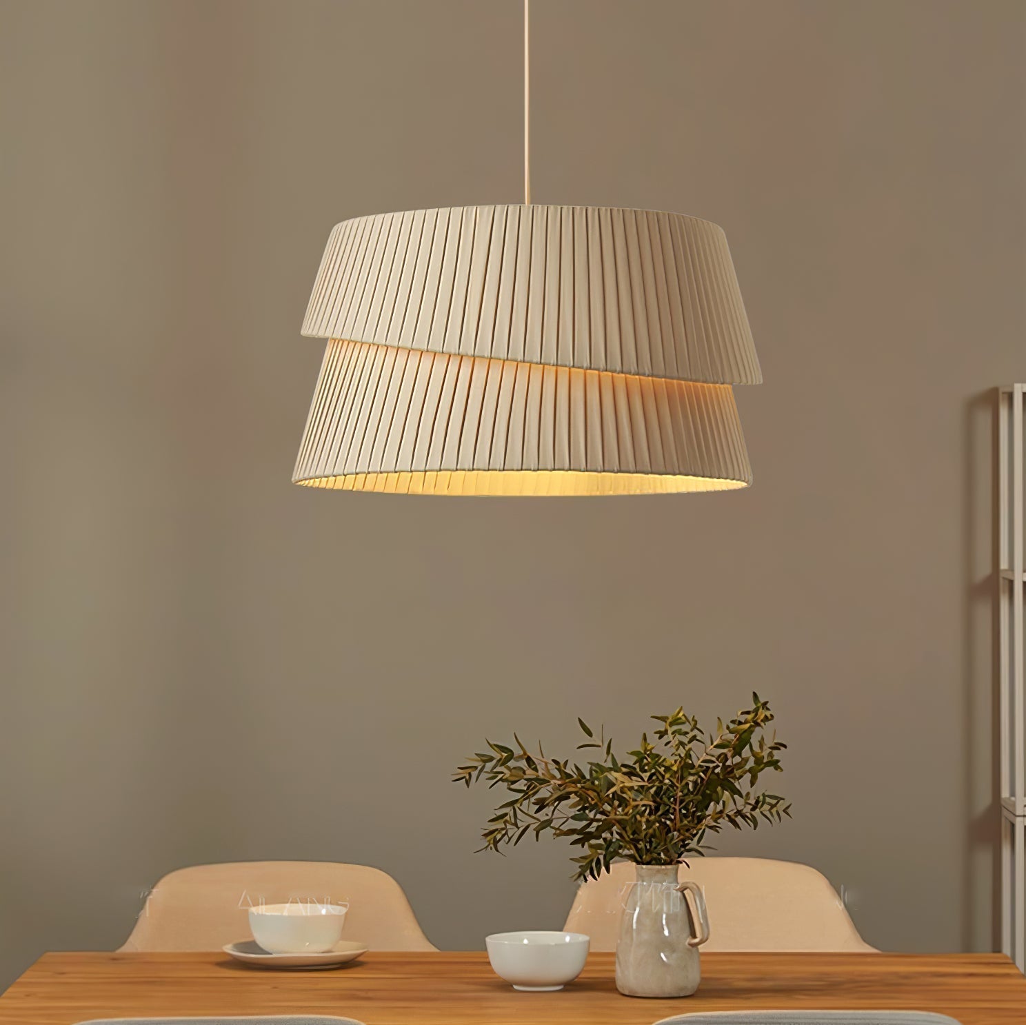 Ilira Lampe Pendante Tissu Twist Élégance Premium - Neutralighting